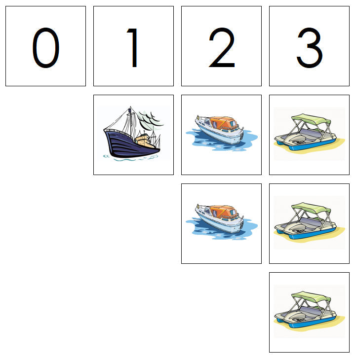 Number Cards & Boat Counters - Montessori Print Shop Digital Download Math