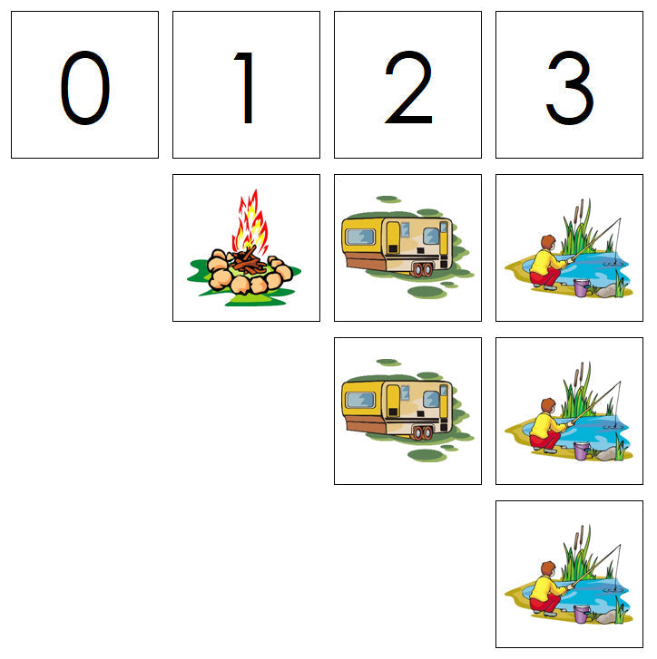 Number Cards & Camping Counters - Montessori Print Shop Digital Download Math