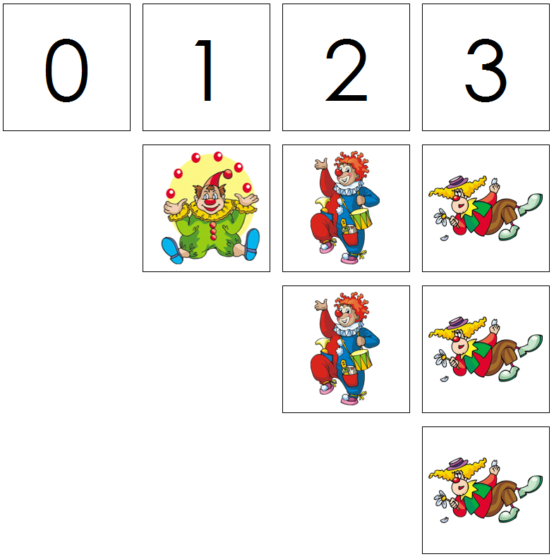 clown numbers & counters - Montessori Print Shop Digital Download