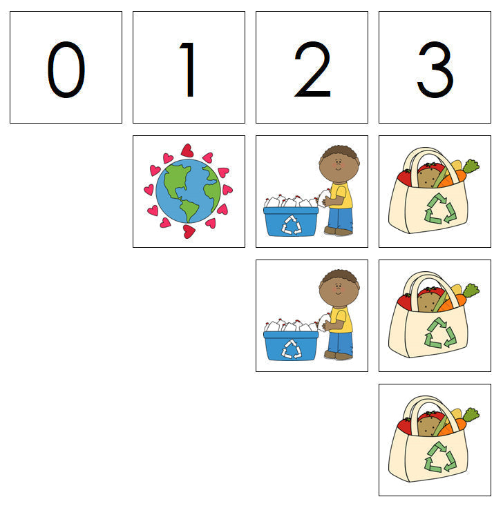 Number Cards & Earth Day Counters - Montessori Print Shop Digital Download Math 