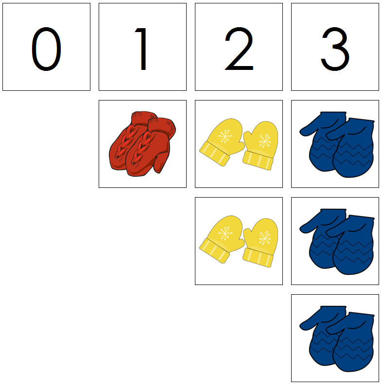 mitten numbers & counters - Montessori Print Shop Digital Download