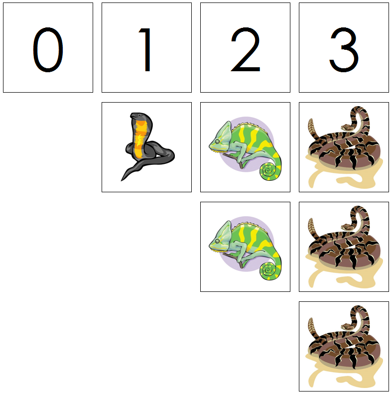 reptile numbers & counters - Montessori Print Shop Digital Download