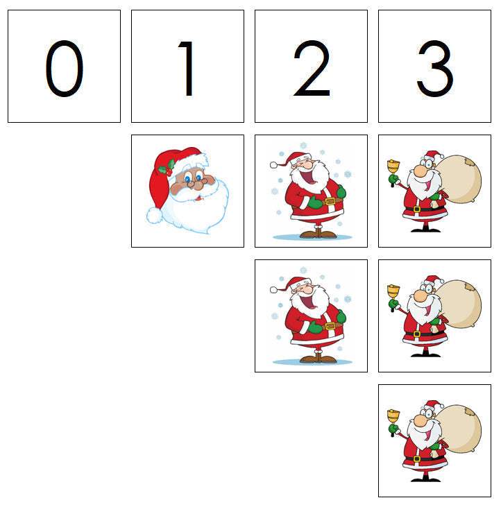 Number Cards & Santa Counters - Montessori Print Shop Digital Download Math 