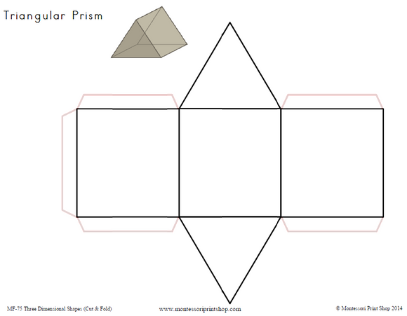 Three Dimensional Shapes (cut & fold) - elementary Montessori geometry