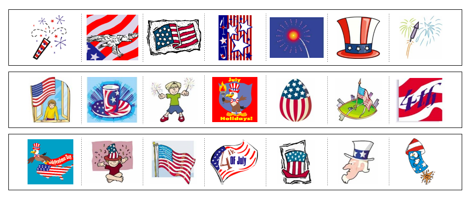 US 4th of July Cutting Work - Montessori Print Shop preschool cutting practice