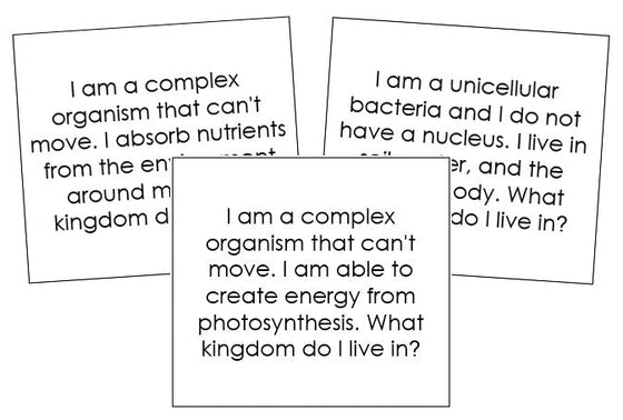 Six Kingdoms of Life Quiz Cards - Montessori Print Shop Digital Download