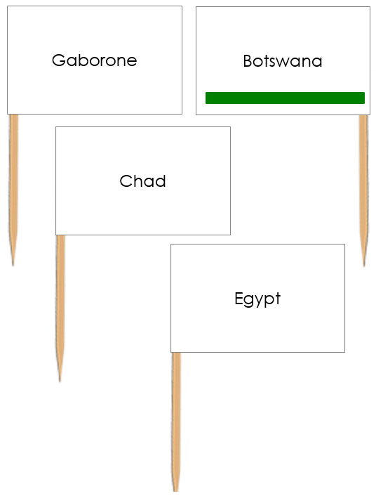 African Capital Cities Pin Flags (color) - Montessori Print Shop Digital Download geography materials