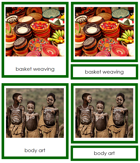 African Culture - Montessori geography cards