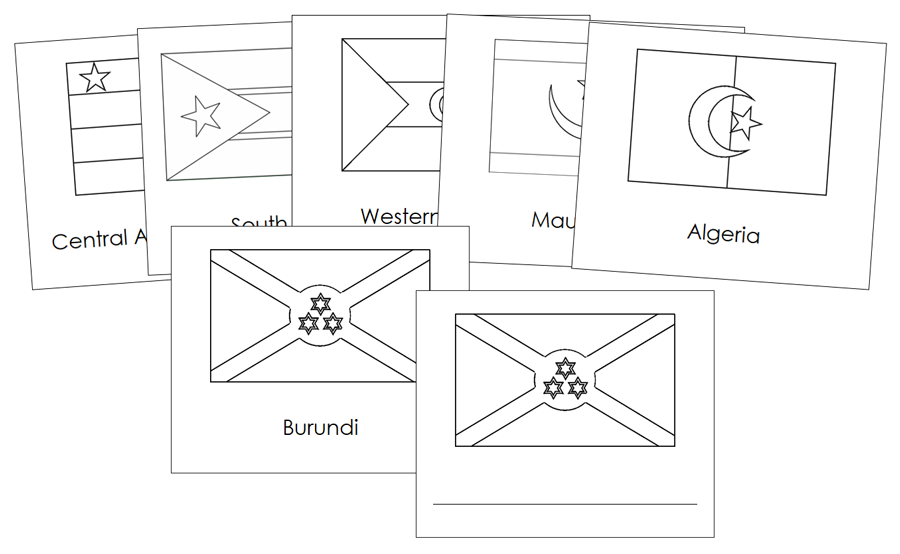 Flags of Africa Blackline Masters - Montessori Print Shop Digital Download