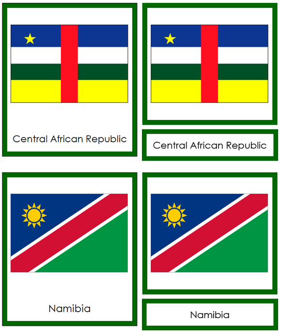 Flags of Africa (color-coded) - Montessori Print Shop Digital Download