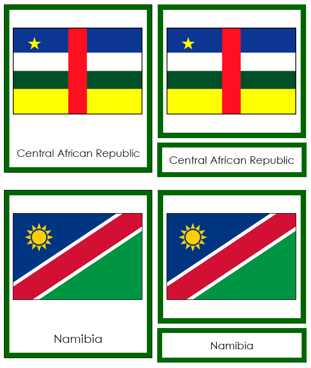 Flags of Africa 3-Part Continent Cards - Montessori Print Shop Digital Download