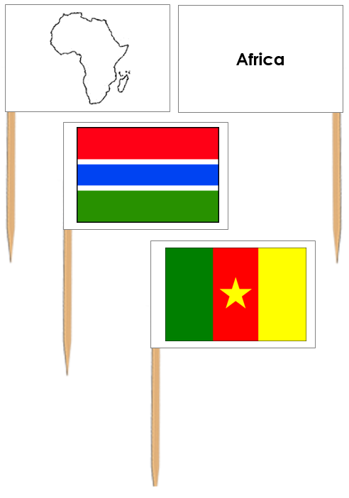 African Flags (Pin Map Flags) - Montessori Print Shop Digital Download geography