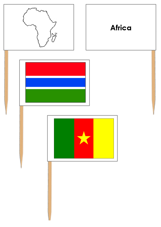 Flags of Africa (Pin Map Flags) - Montessori Print Shop Digital Download