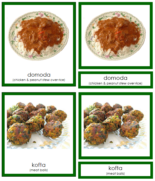 Foods of Africa 3-Part Cards - Montessori Print Shop Digital Download Continent Studies