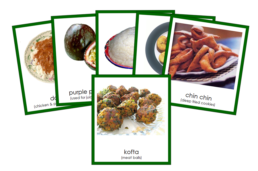 Foods of Africa 3-Part Continent Cards - Montessori Print Shop Digital Download