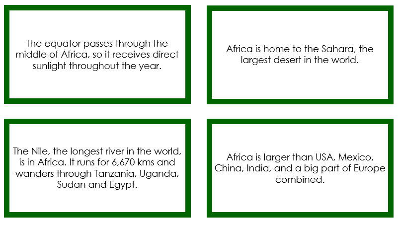 Printable Africa Fun Fact Cards - Montessori Print Shop Digital Download