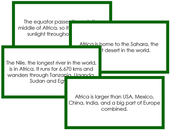 Africa Fun Facts - Montessori geography cards