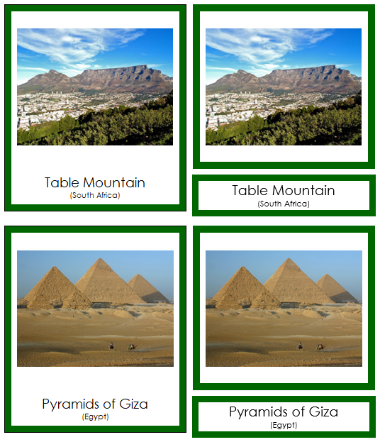 Landmarks of Africa 3-Part Cards - Montessori Print Shop continent study