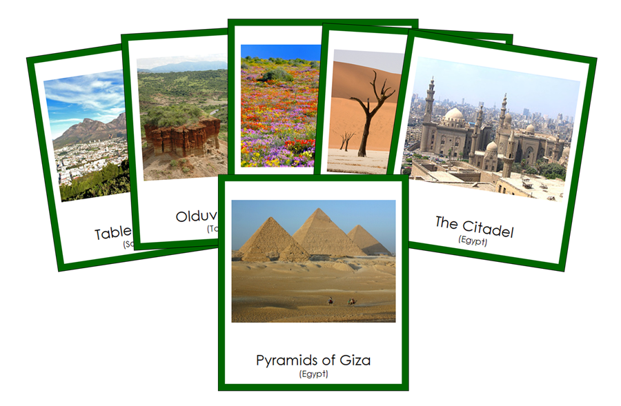 Landmarks of Africa 3-Part Continent Cards - Montessori Print Shop Digital Download