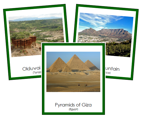 African Landmarks - Montessori continent cards