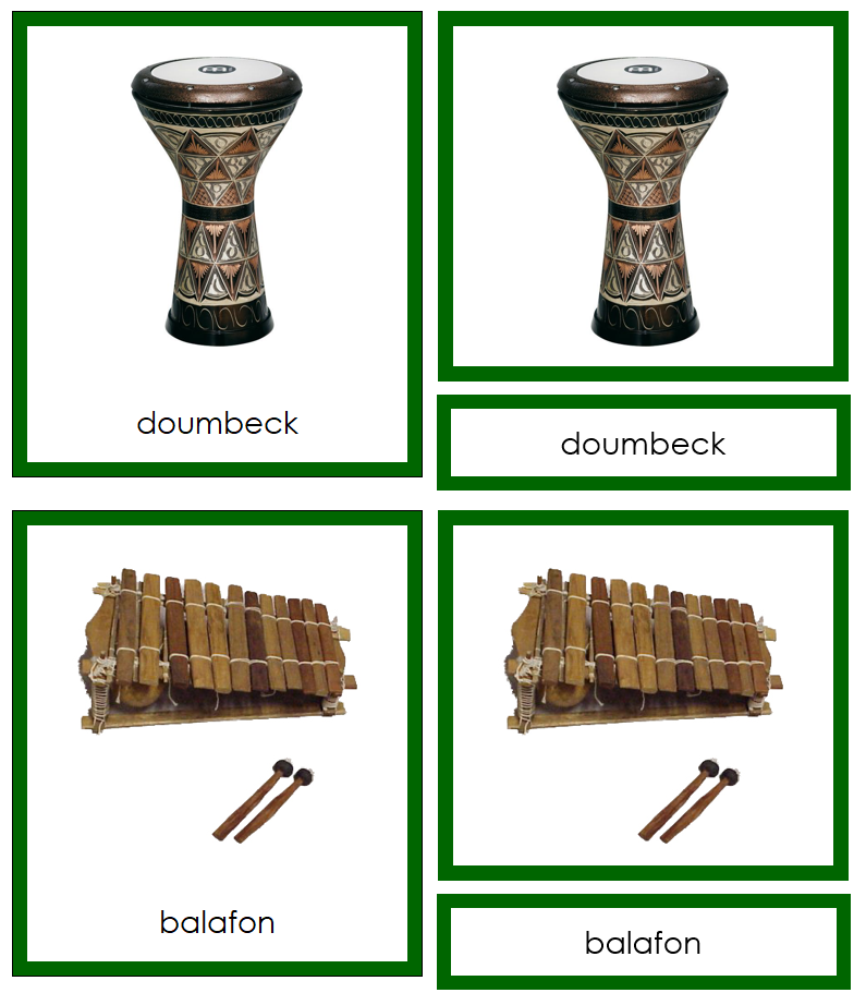 Musical Instruments of Africa 3-Part Cards - Montessori Print Shop Digital Download