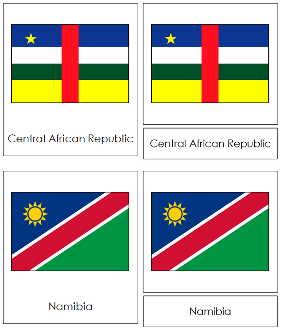 African Flags - Montessori geography cards