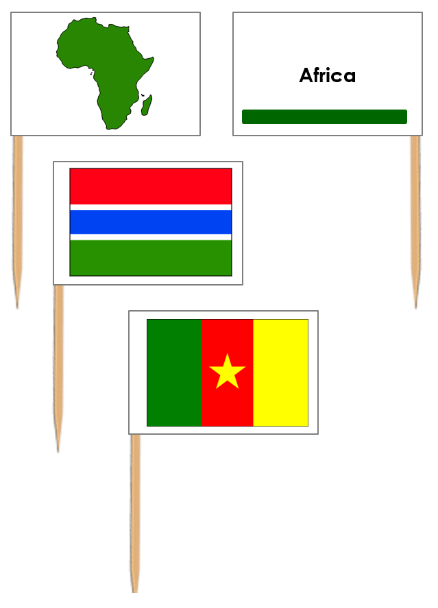 Flags of Africa (Pin Map Flags) - Montessori Print Shop Digital Download