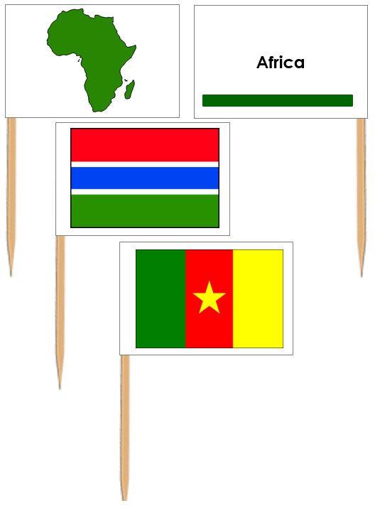 African Flags (Pin Map Flags) - Montessori Print Shop Digital Download geography