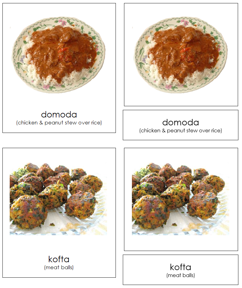 Foods of Africa 3-Part Continent Cards - Montessori Print Shop Digital Download