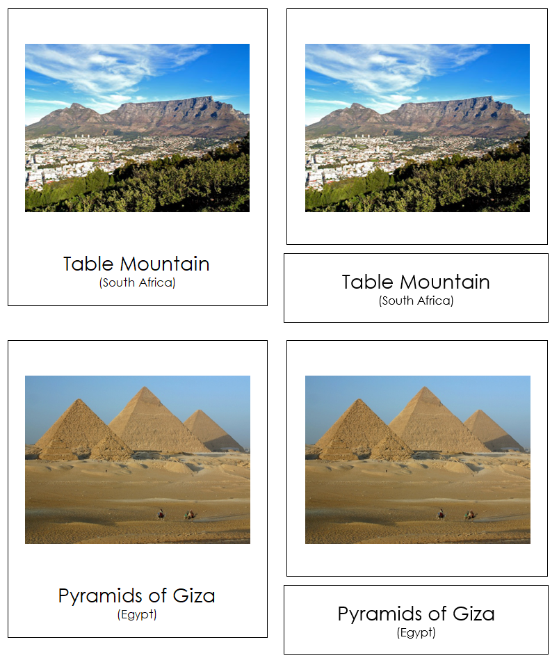 Landmarks of Africa 3-Part Cards - Montessori Print Shop Digital Download