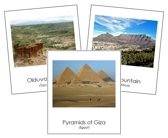 African Landmarks - Montessori geography cards