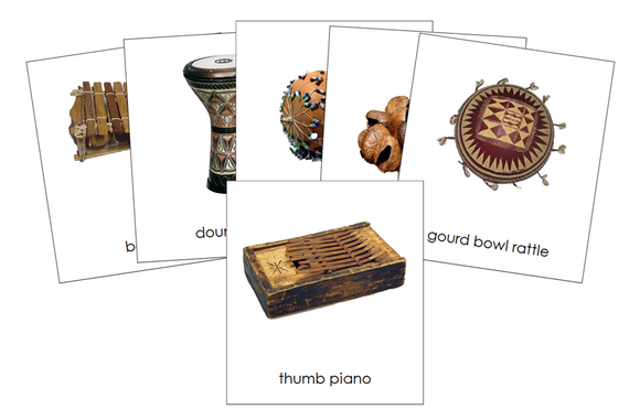 Musical Instruments of the World 3-Part Continent Cards Bundle - Montessori Print Shop Digital Download