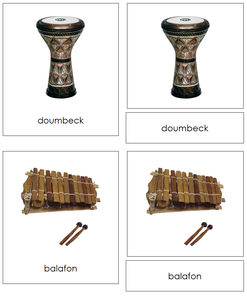Musical Instruments of Africa 3-Part Cards - Montessori Print Shop Digital Download