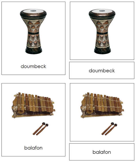 Musical Instruments of Africa 3-Part Cards - Montessori Print Shop Digital Download