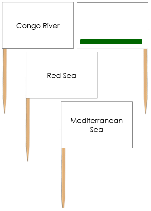 African Waterways (Pin Map Flags) - Montessori Print Shop Digital Download
