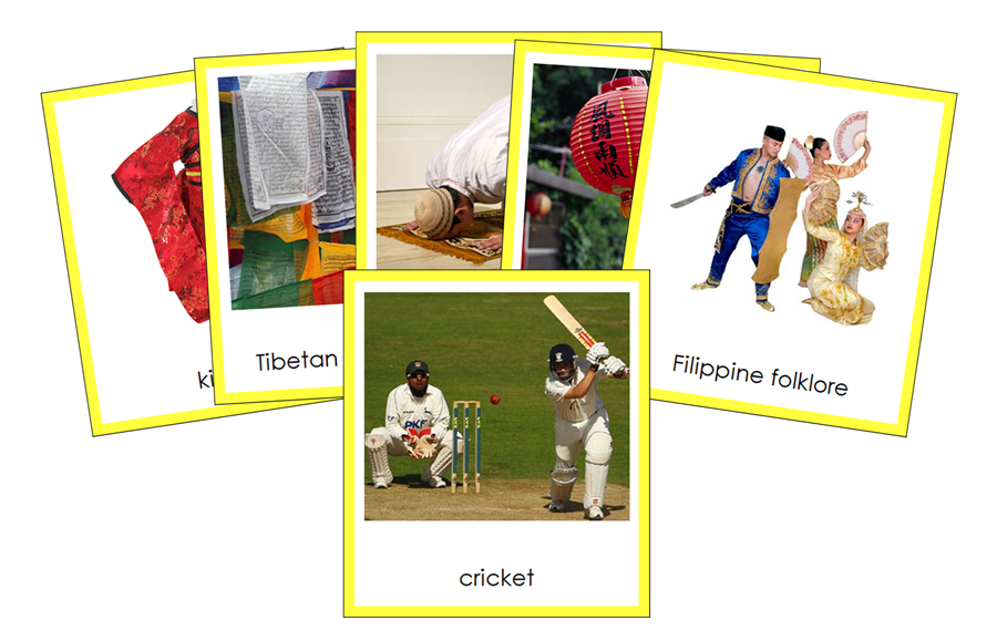 Culture of Asia 3-Part Cards (color-coded) - Montessori Print Shop Digital Download
