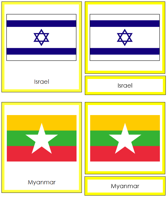 Flags of Asia 3-Part Continent Cards - Montessori Print Shop Digital Download