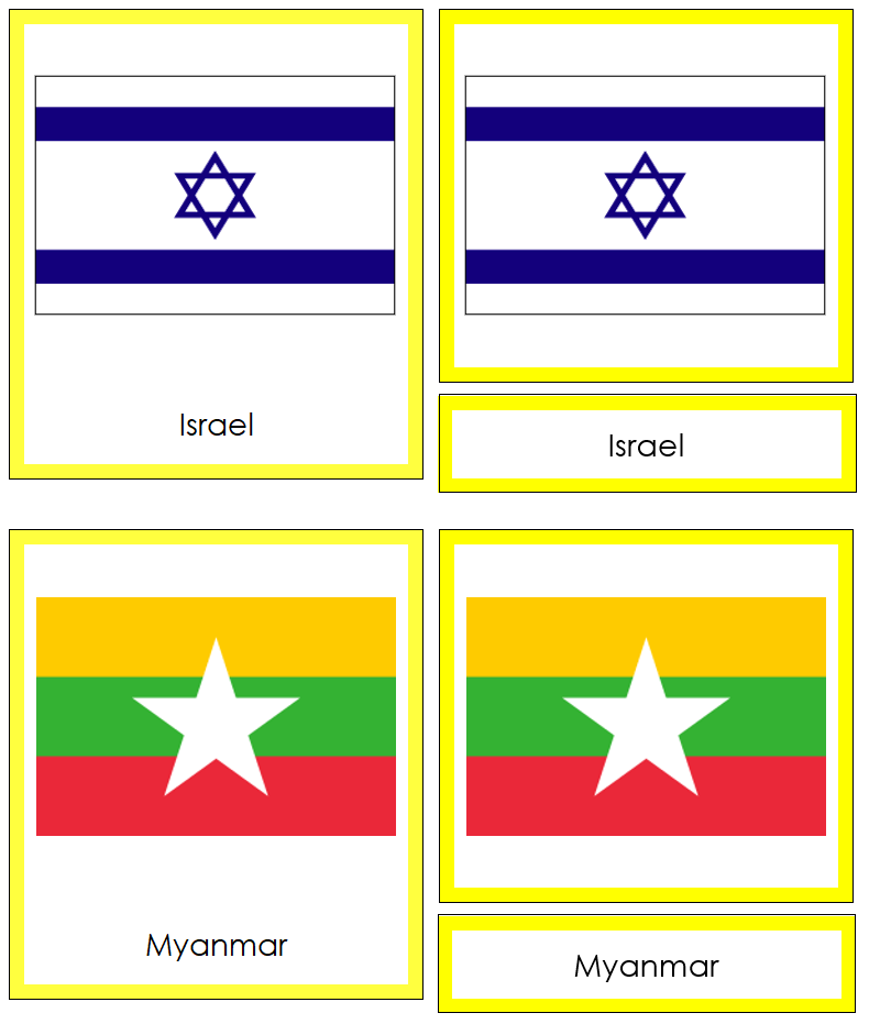 Flags of Asia 3-Part Continent Cards - Montessori Print Shop Digital Download