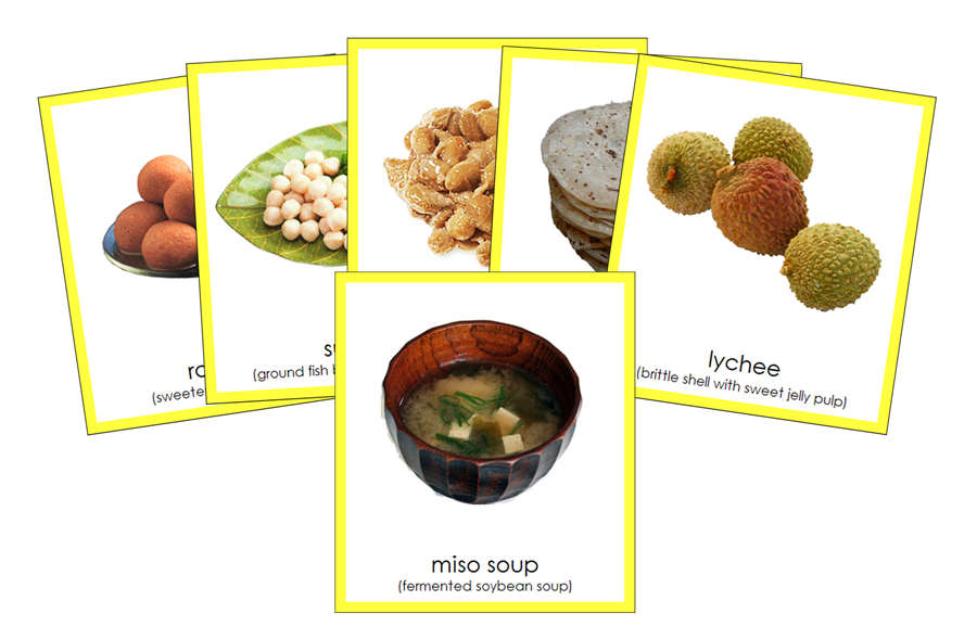 Foods of Asia 3-Part Continent Cards - Montessori Print Shop Digital Download