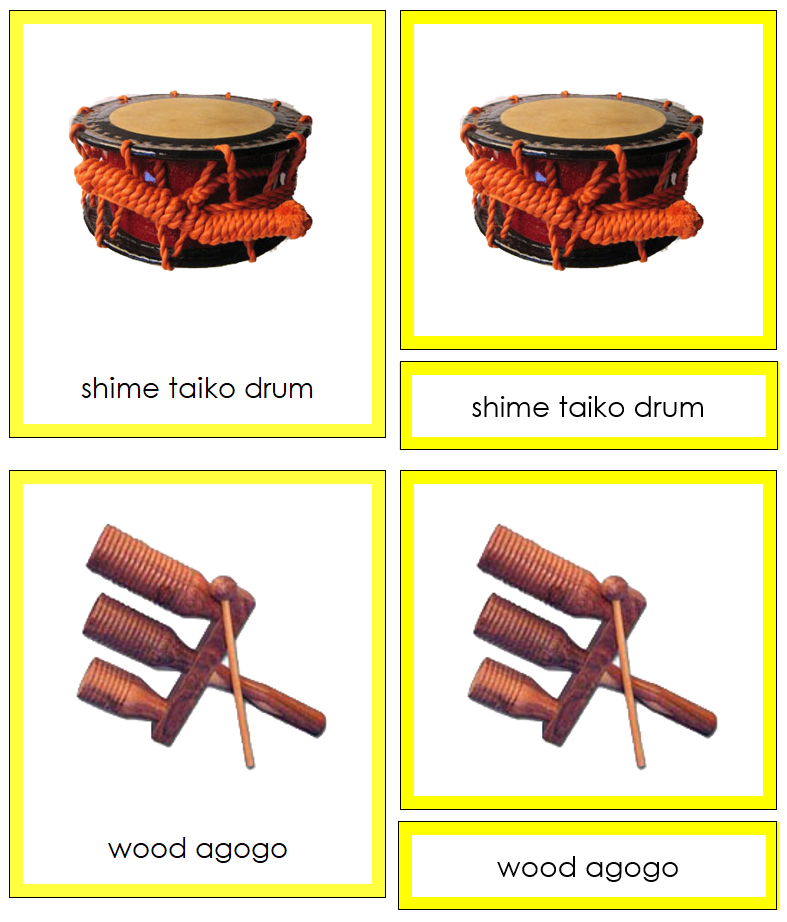 Musical Instruments of Asia 3-Part Continent Cards - Montessori Print Shop Digital Download