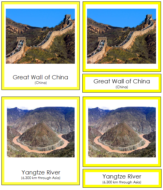 Landmarks of Asia 3-Part Continent Cards - Montessori Print Shop Digital Download