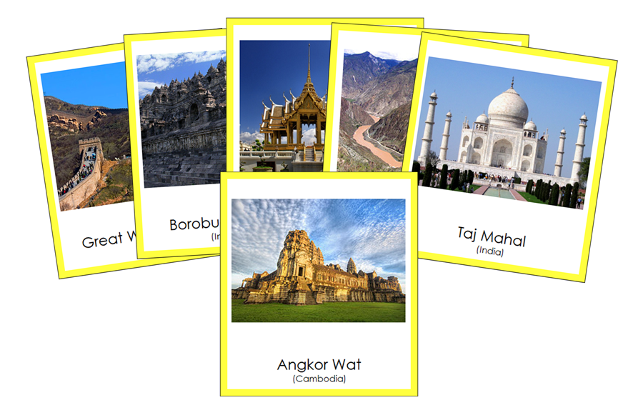 Landmarks of Asia 3-Part Continent Cards - Montessori Print Shop Digital Download