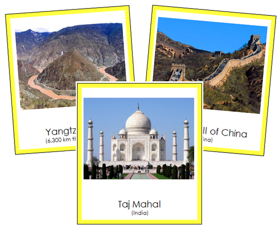 Asian Landmarks - Montessori geography cards