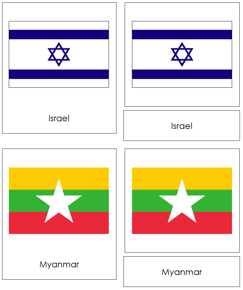 Flags of Asia 3-Part Continent Cards - Montessori Print Shop Digital Download