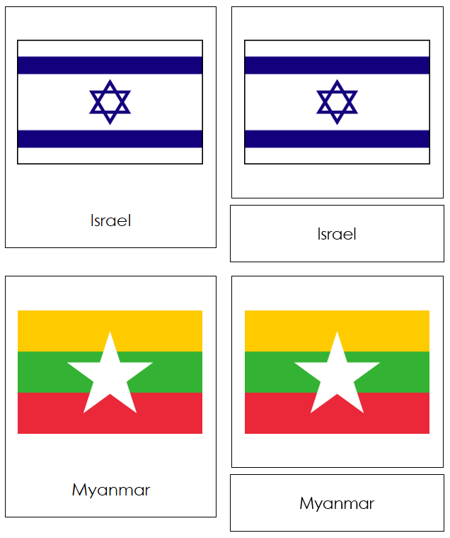 Flags of Asia 3-Part Continent Cards - Montessori Print Shop Digital Download