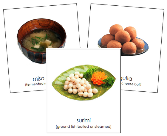 Asian Food - Montessori geography cards