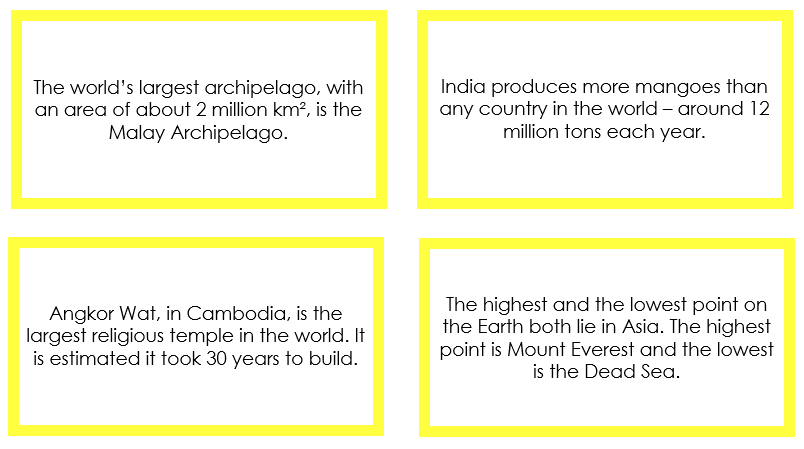 Printable Asia Fun Fact Cards - Montessori Print Shop Digital Download