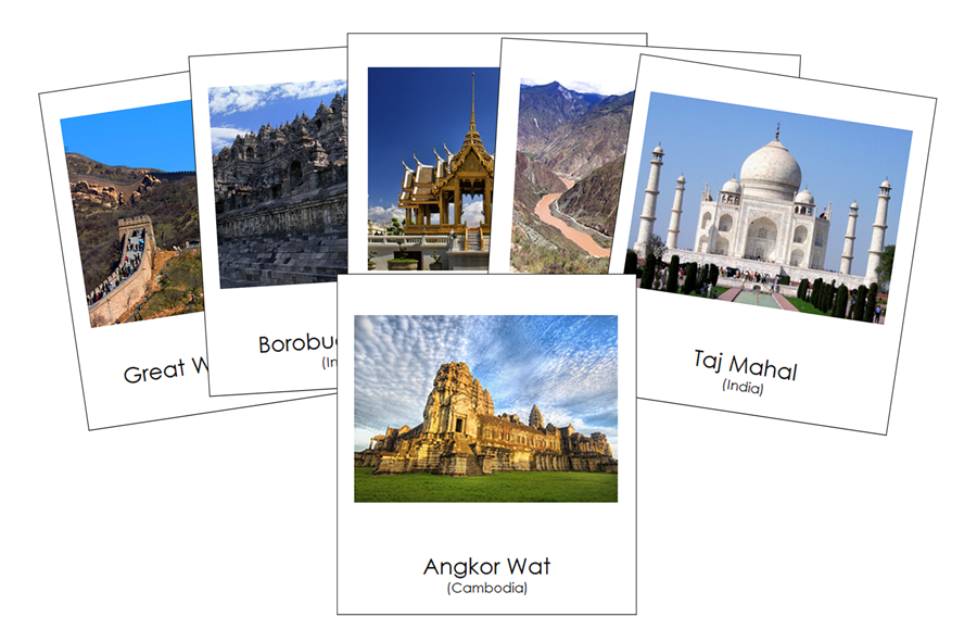 Landmarks of Asia 3-Part Continent Cards - Montessori Print Shop Digital Download