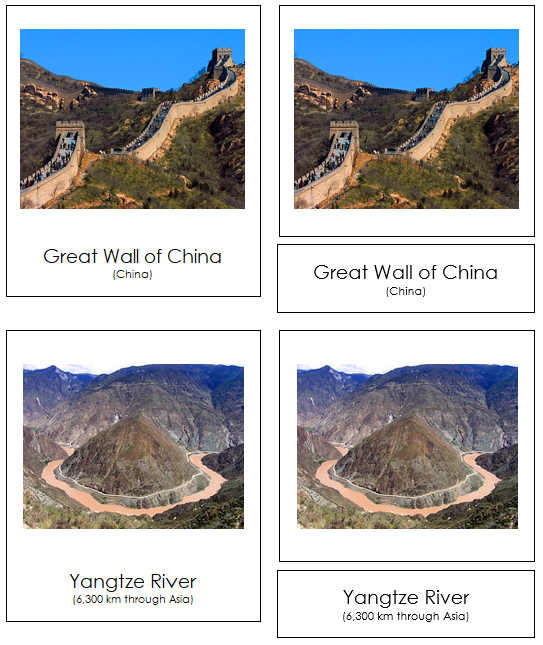 Landmarks of Asia 3-Part Continent Cards - Montessori Print Shop Digital Download