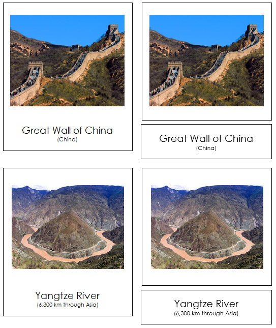 Asian Landmarks - Montessori geography cards